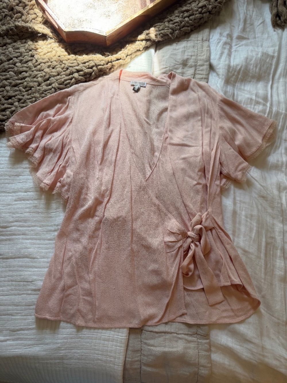 Chelsea 28 Wrap Blouse, Size Large, Pink
